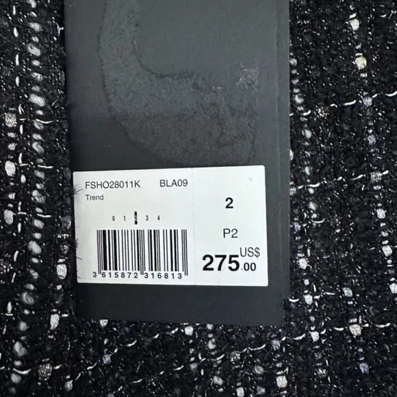 NWT | The Kooples | Black High Waist Shorts with Silver Metallic Thread - Picture 10 of 12